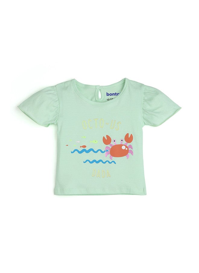 BONTOTS Infant Girls Octo-Us Dada Printed Organic Cotton T-Shirt - Image 2